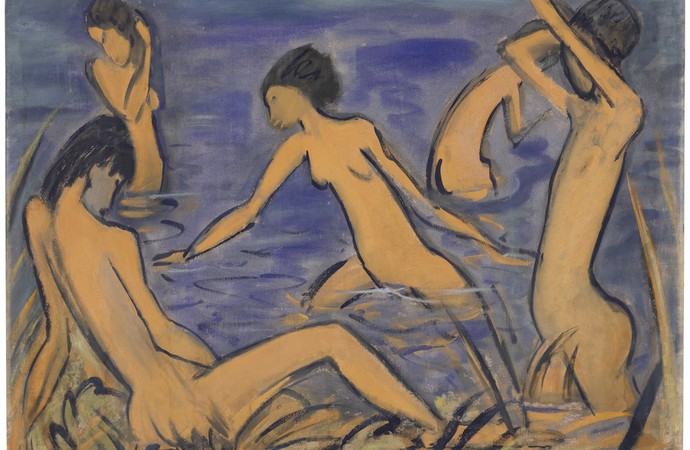 Gemälde der Badenden von Otto Mueller